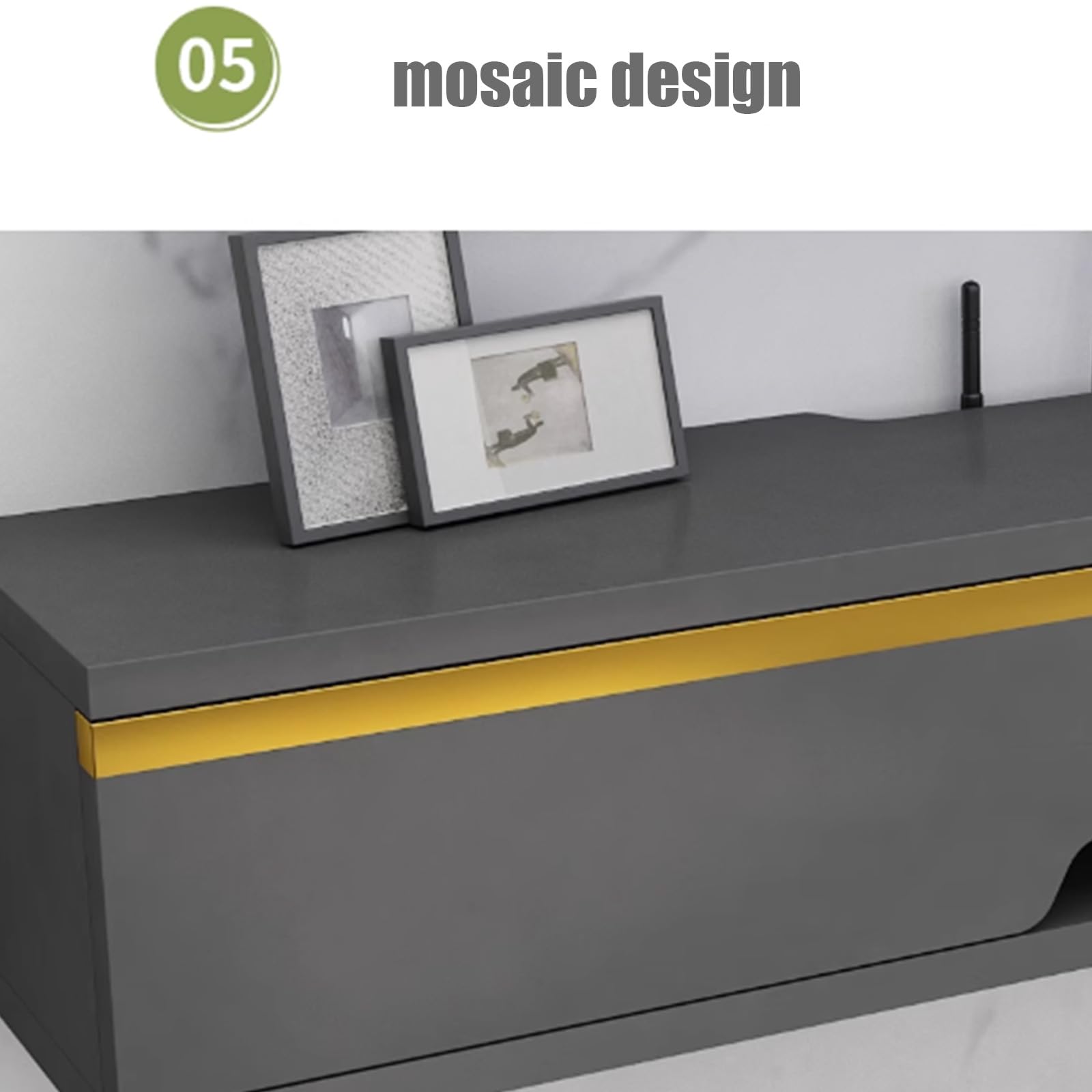 mensola da Muro, Supporto TV Galleggiante, Console multimediale montata a Parete con Gestione dei Cavi, mensola Porta TV in Legno, unità di stoccaggio per Soggiorno, Camera da Letto, 130 cm