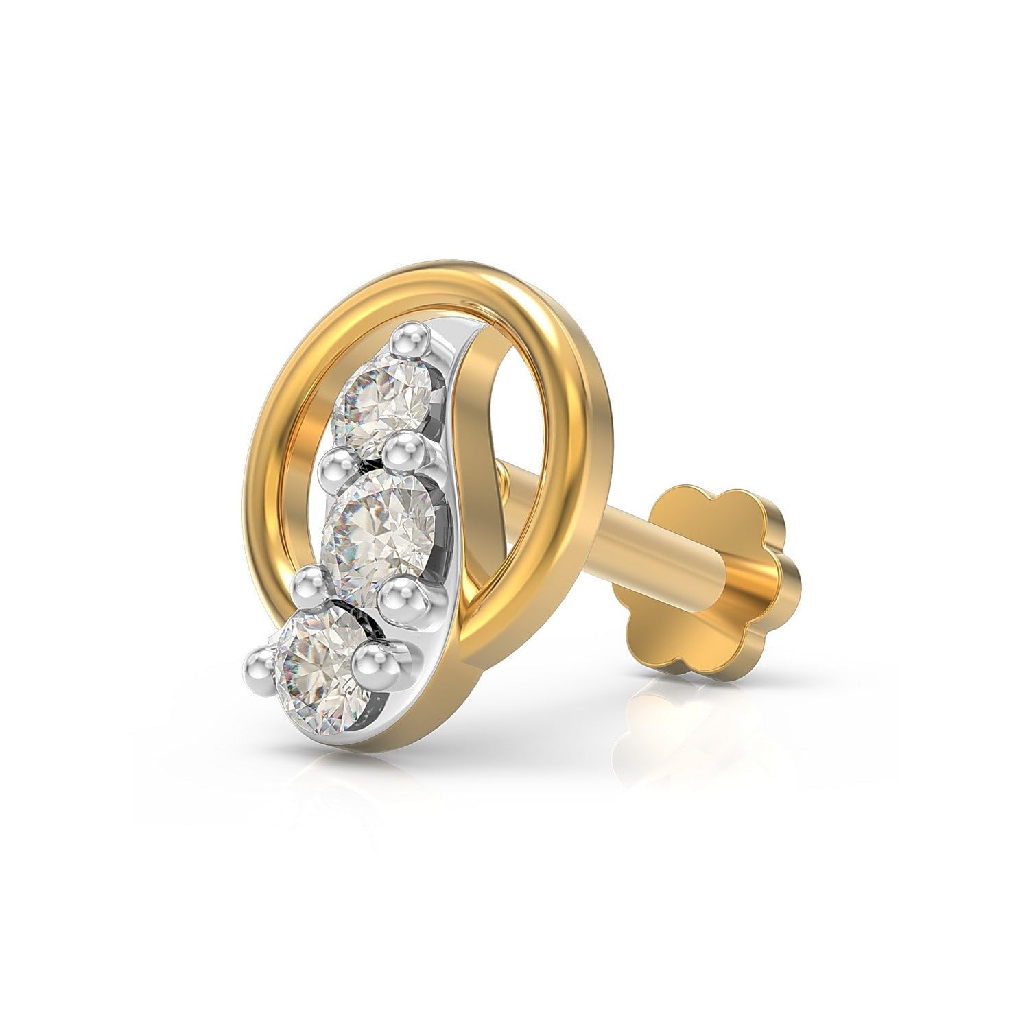 925 Sterling Silver 18K Gold Plated Oceanic Wave Nose Pin for Women and Girls | With Certificate of Authenticity and 925 Stamp-image-44