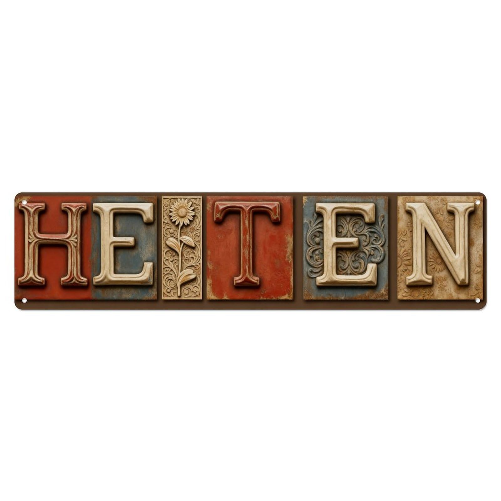 Floral Wood Texture Pattern Art Metal Tin Sign Plaque