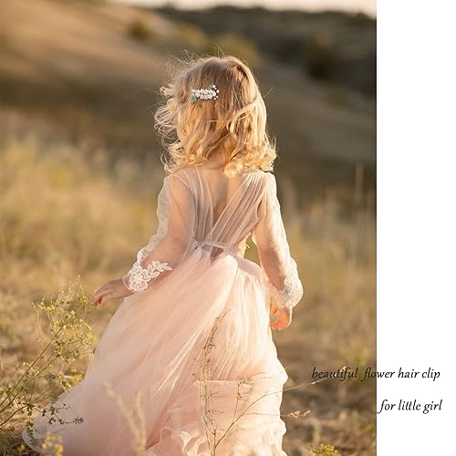 Miniatura 4 de Pasadores de pelo de flores blancas para mujer, pequeñas pinzas decorativas para el cabello con apariencia de flores florecientes, elegantes pinzas