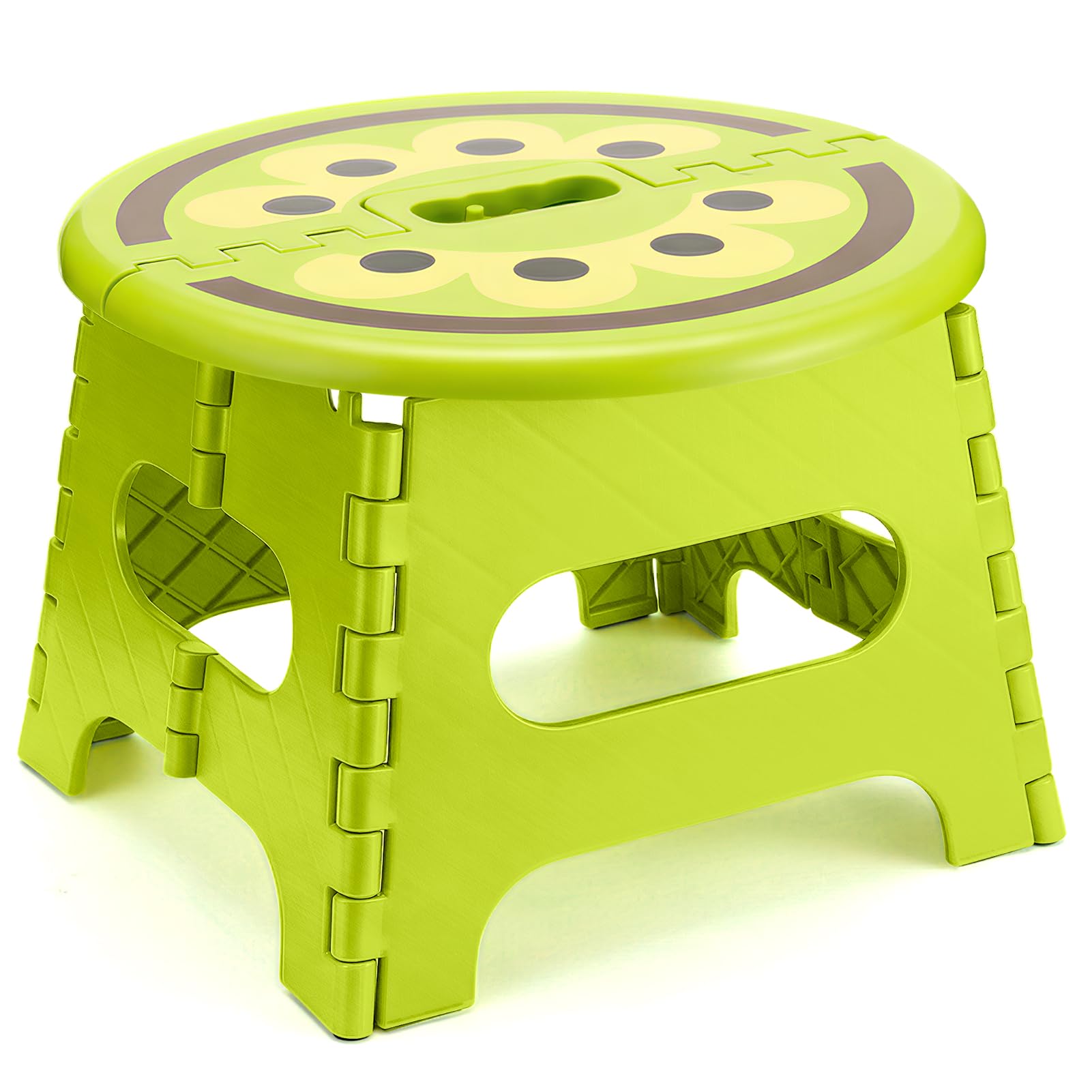 HOUSE DAY Folding Step Stool for Kids, 9 Inch Fruit Print Foldable Stool