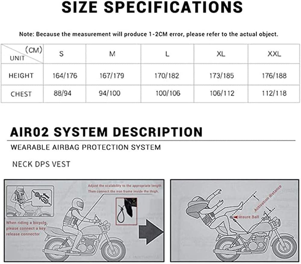Motocykle Nadmuchiwana kamizelka ochronna z paskiem odblaskowym Kurtka dla motocyklistów z poduszką powietrzną System poduszek powietrznych Wyzwalacz 0,1 sekundy chroni plecy, talię, biodra i ogon krę