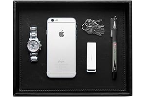 HofferRuffer Faux Leather Vanity Tray: Sophisticated Desktop Organizer for Modern Men