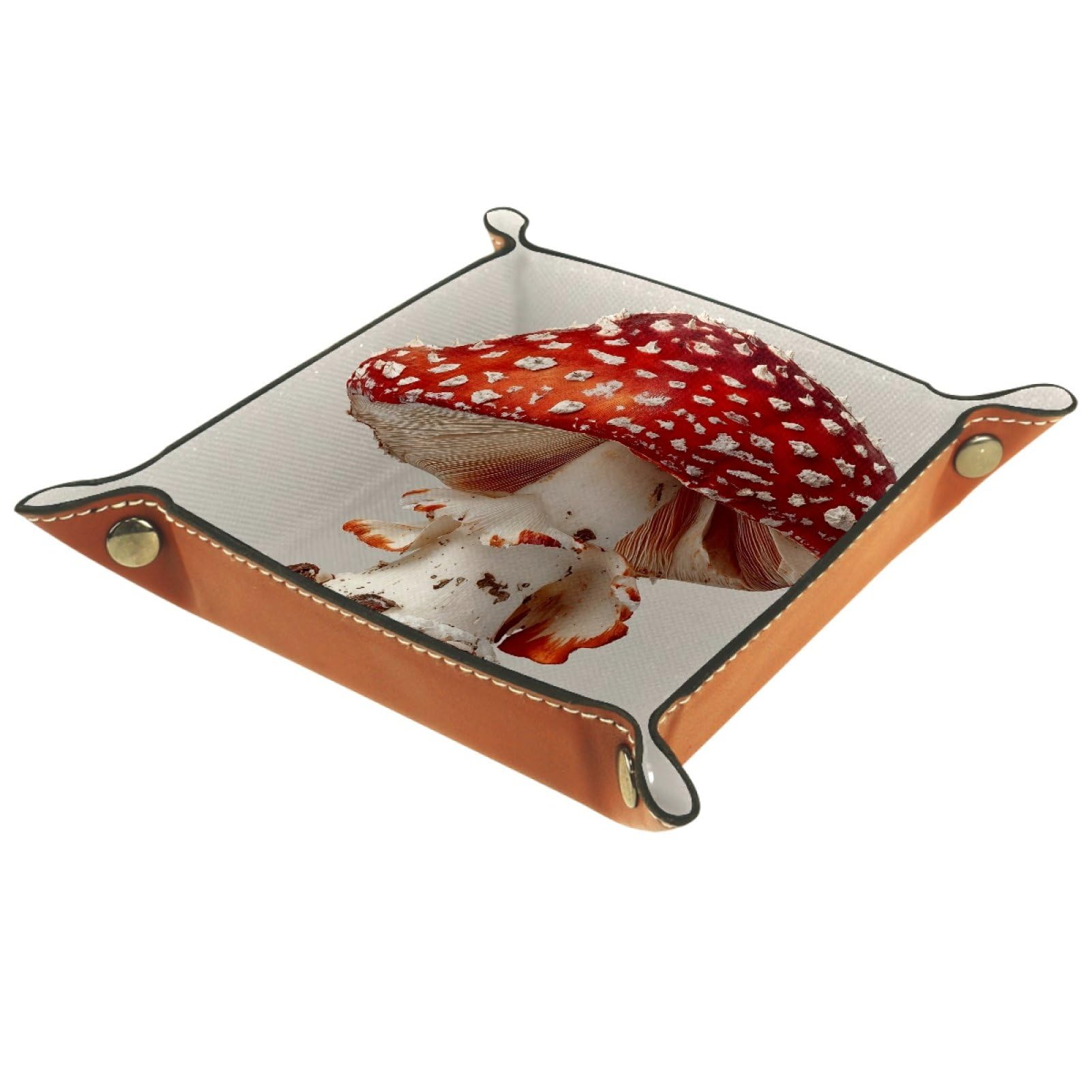 VAPOKF Mushroom Dice Tray, Folding Microfiber Leather Dice Holder for Dungeons and Dragons RPG Dice Gaming D&D and Other Table Games