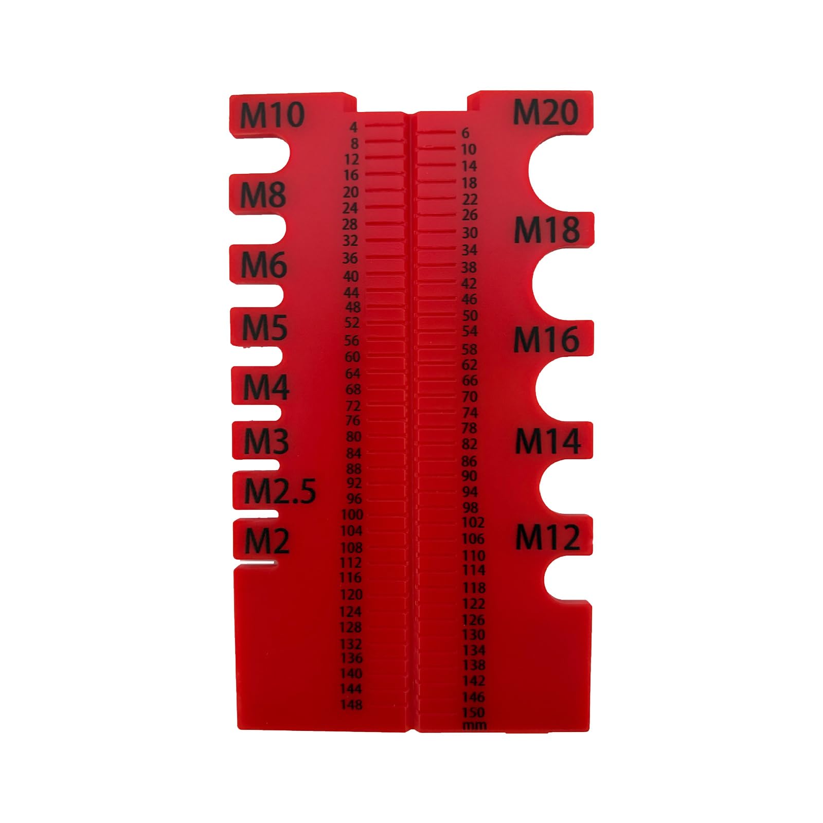 Bolt Size Gauge and Ruler for Quick Identification of Metric Thread Up to M20 Metric Bolt Identifier Size Measure