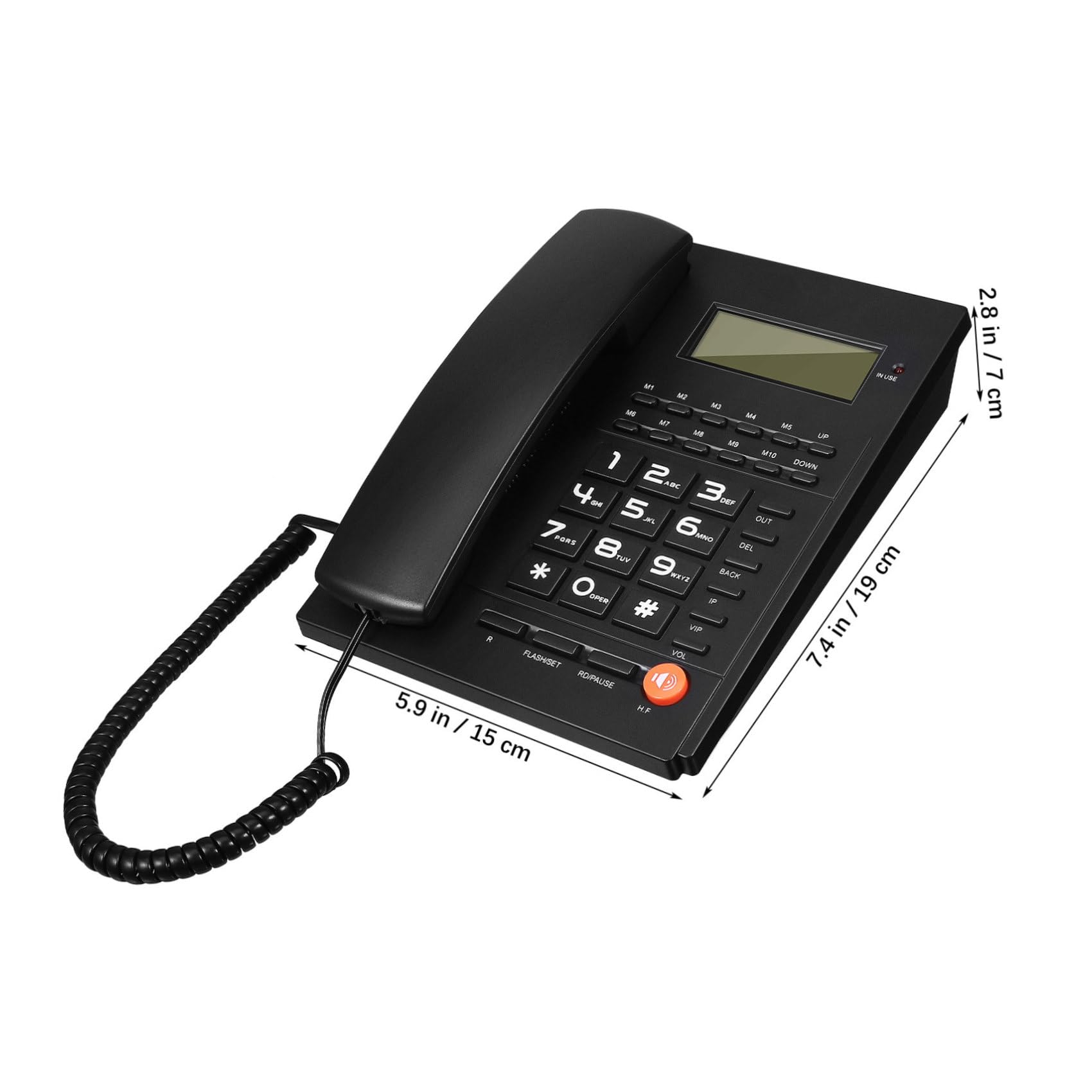 Telefono Scrivania con per Ufficio e Casa Pulsanti Grandi e Display Chiaro Telefono Cablato Resistente per Anziani Professionale per Comunicazioni Affidabili