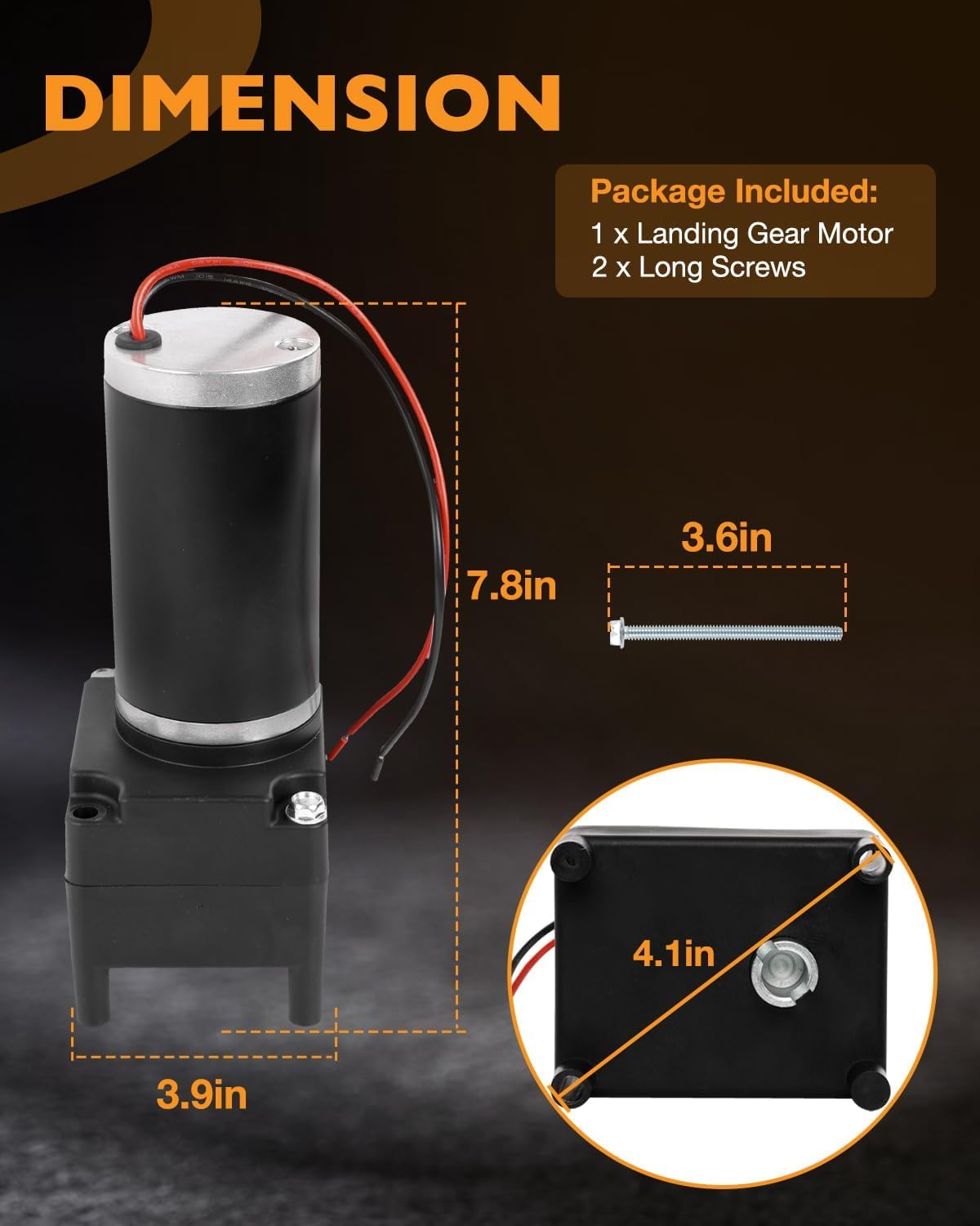 LG-142178 Landing Gear Motor Fit for Fifth-Wheel RVs, 5500 LBS Power Landing Gear Motor Compatible with Landing/Venture/Atwood/Stromberg Carlson Landing Gear Systems, Replaces # LC-142178