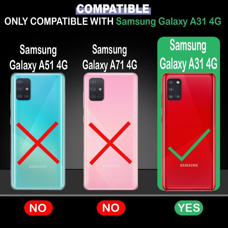 Image of FirstChoice Robot Shutter Case Hard Ring Case, Silicone TPU Shockproof Tough Armour Hard Phone Cover for Samsung Galaxy A31 - Black (Sliding Camera Window)
