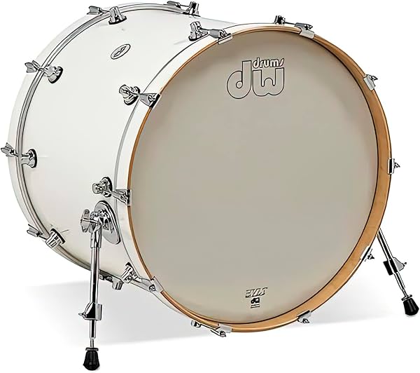 Batería de bombo DW Design Series Maple, 18x22, laca blanca brillante con herrajes cromados