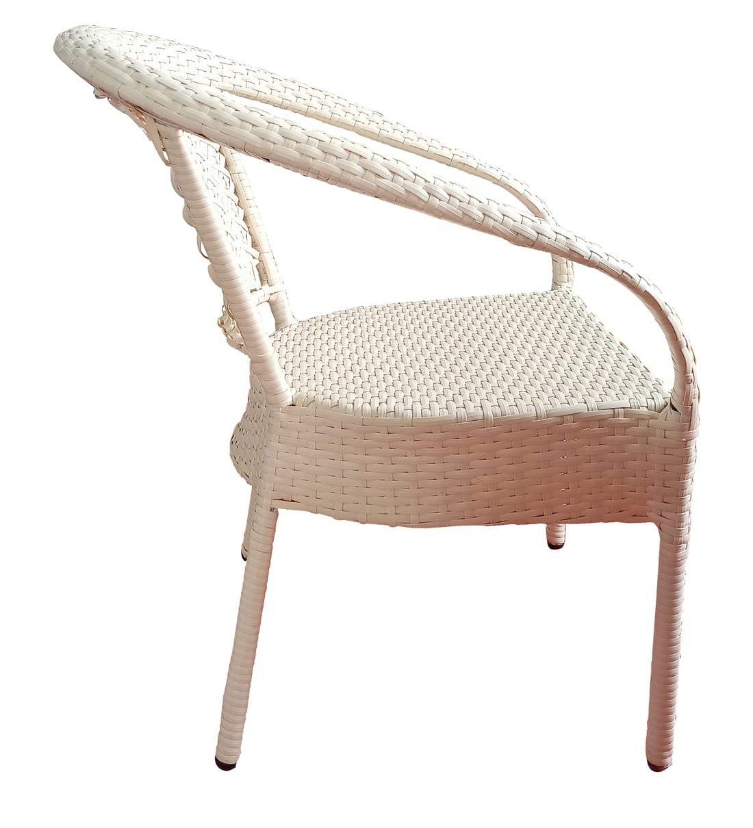 TRADE CRAFT D-8 Chairs Table Set 4+1 Wicker Patio Furniture Sets 4 Chair and 1 Table for Garden Balcony Bedroom Powder Coated Frame Uv Protected Wicker (Beige) 2