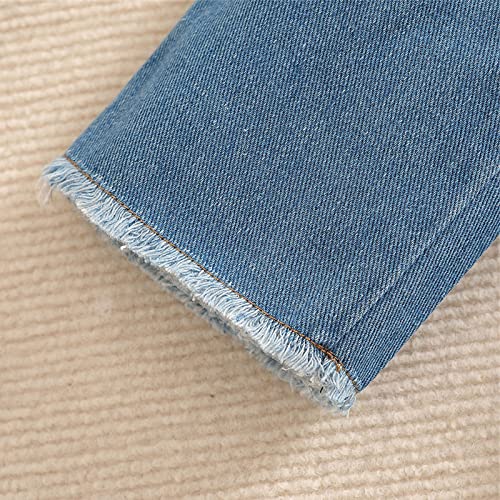 Girls' Jeans Spring and Autumn Children's Fashionable Outer Wear Trousers2021New Children's Spring Baby Boy Stretch Feet4