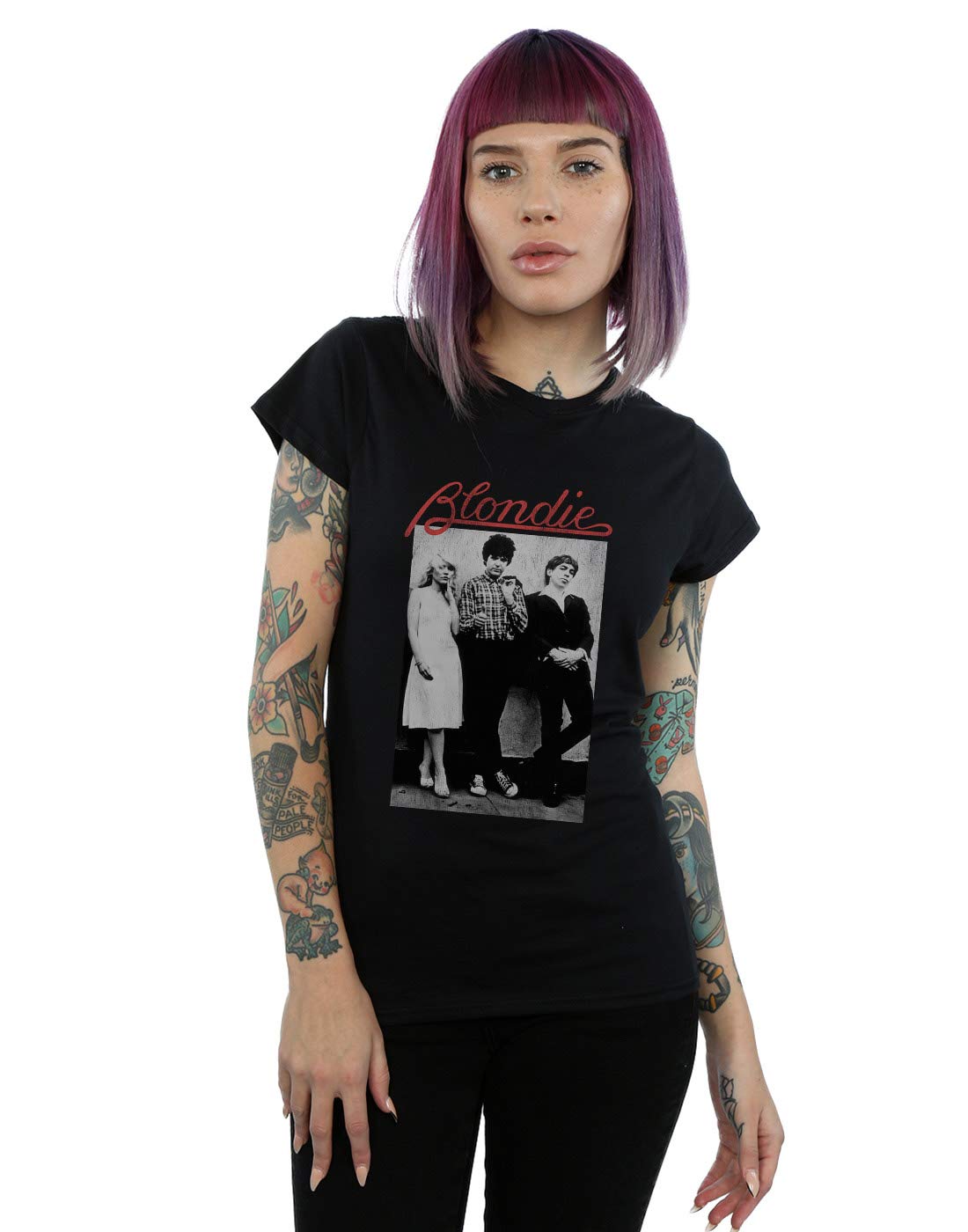 Absolute Cult Blondie Women's Distressed Band T-Shirt Black Small