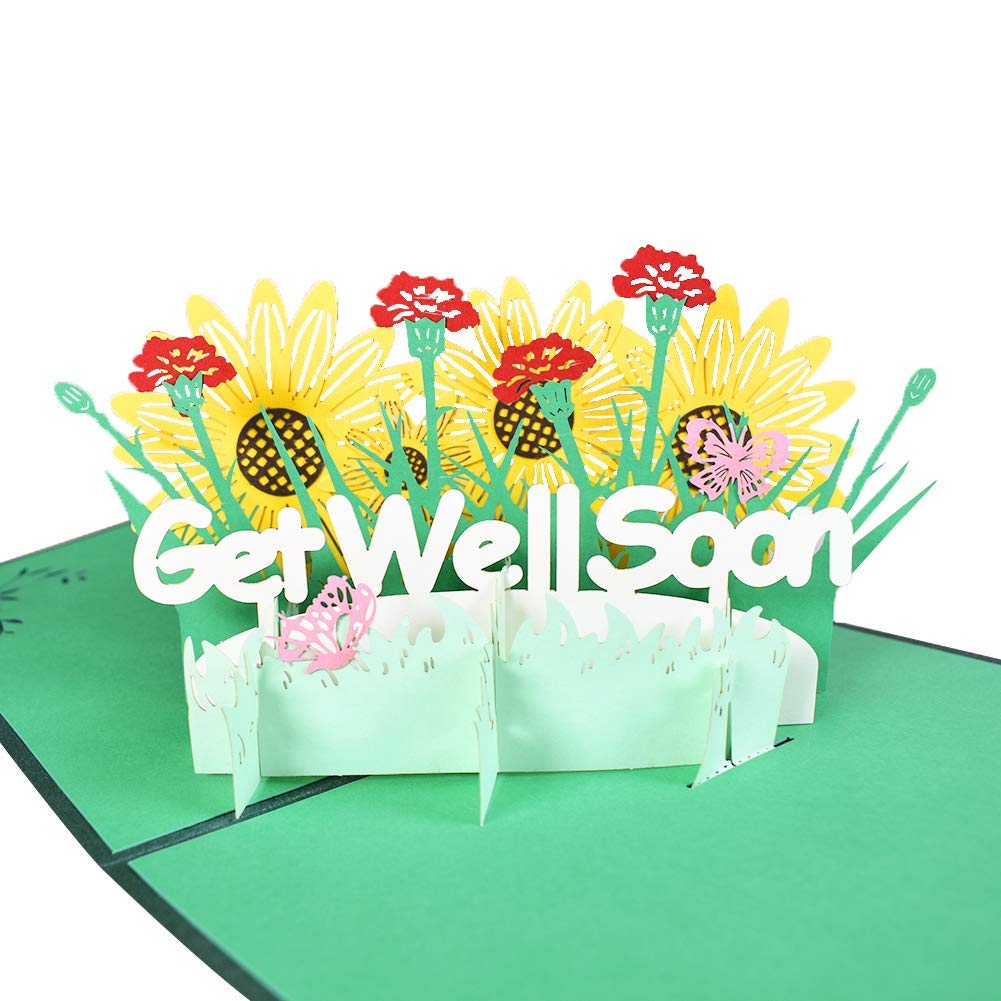 Magic Ants Pop Up Get Well Card, 3D Get Well Pop Up Card, Funny Postcards Pop Up Greeting Card for Patient, Pop Up Sympathy Card with Envelope