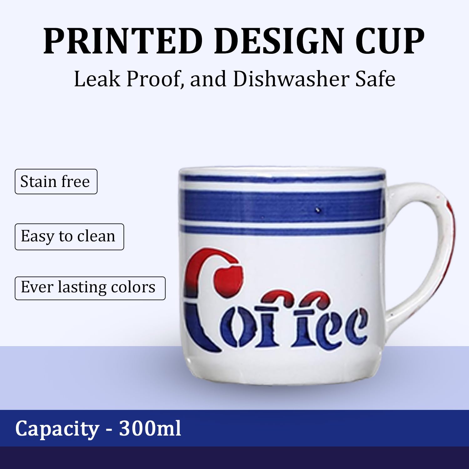 RAJ ROYAL Ceramic Stylish Coffee Tea Cup for Kids Girls Boys Coffee Printed Microwave Safe Mug Best Gift for Friends Anniversary Birthday (Set of 1, 300 ml) - Image 8 thumbnail