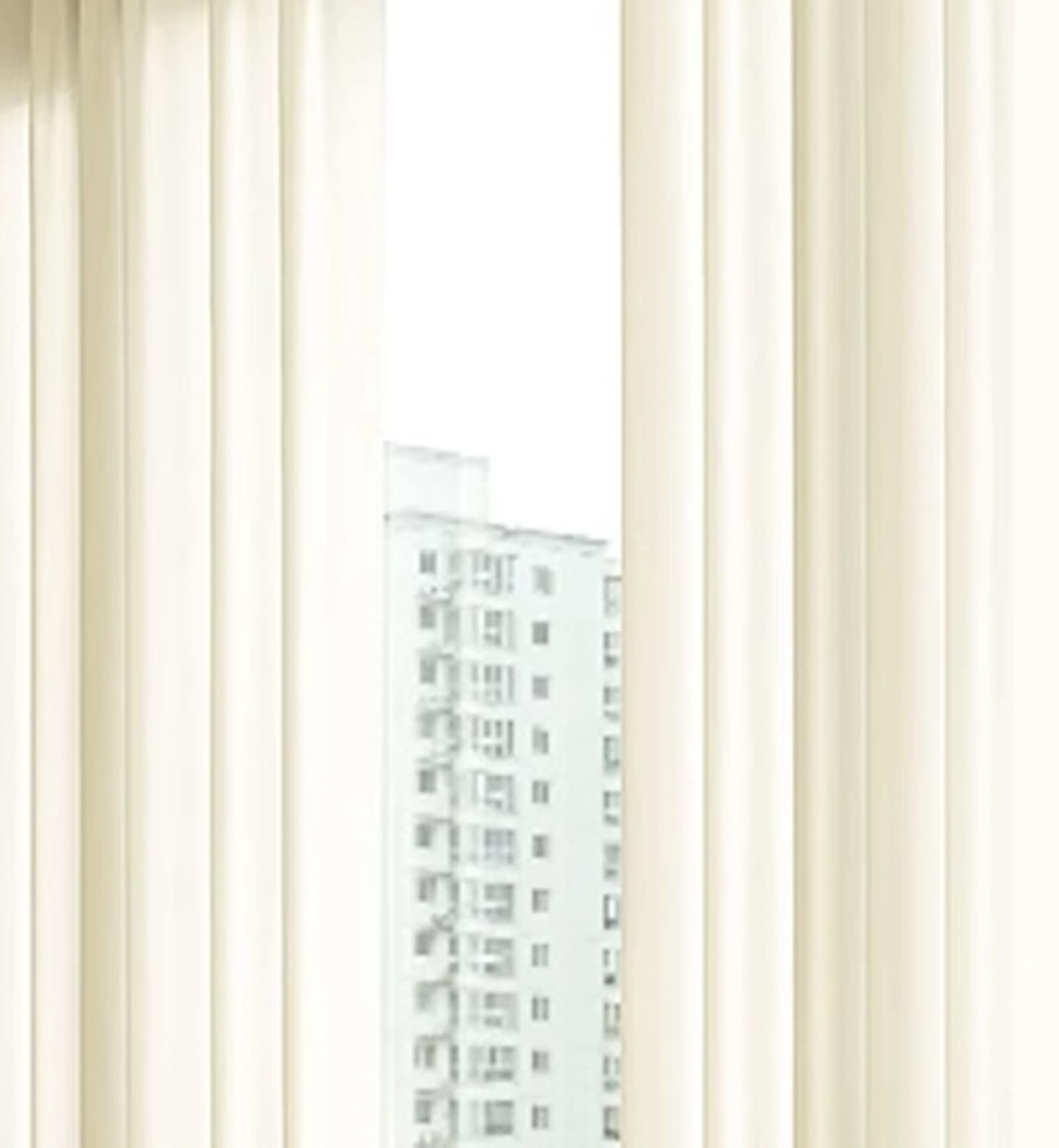 Tüll Vorhang 2er Set,2 x 107W x 160H cm,Vorhang Transparent Hellgelb Einfarbig Wohnzimmer Gardinen mit Ösen