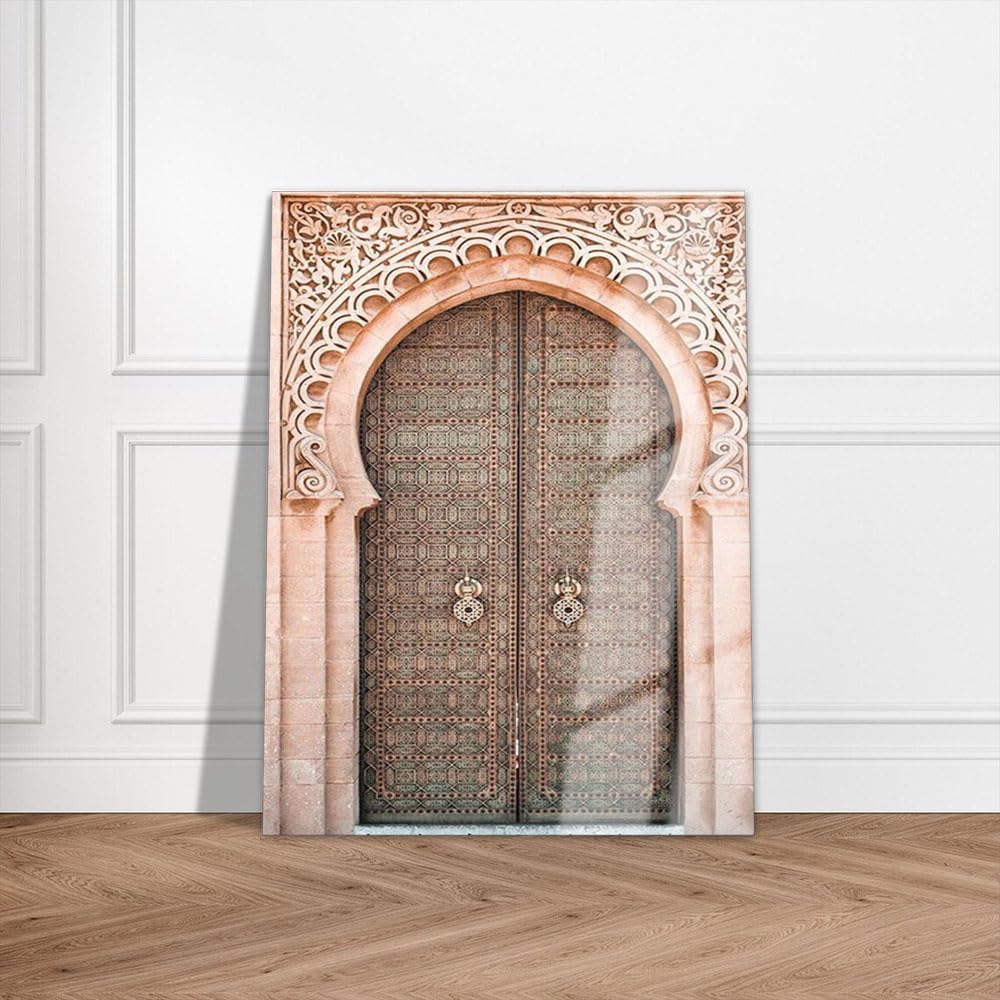 DesignSkinz Wall Art | Acrylic Glossy Printed Frame|Home Decor for Living Room, Bedroom, Office, Study, Shelf (11x14inch) - Moroccan Door