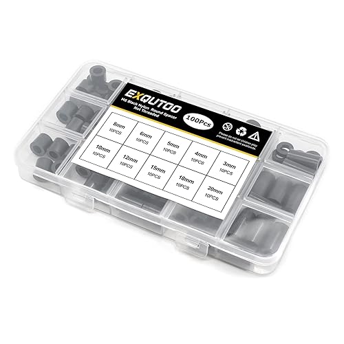 Miniatura 7 de Exqutoo Arandelas redondas ABS negras ID 0.244 in, OD 0.433 in, 0.118 in 0.157 in 0.197 in 0.236 in 0.315 in 0.394 in 0.591 in 0.709 in 0.787 in Kit