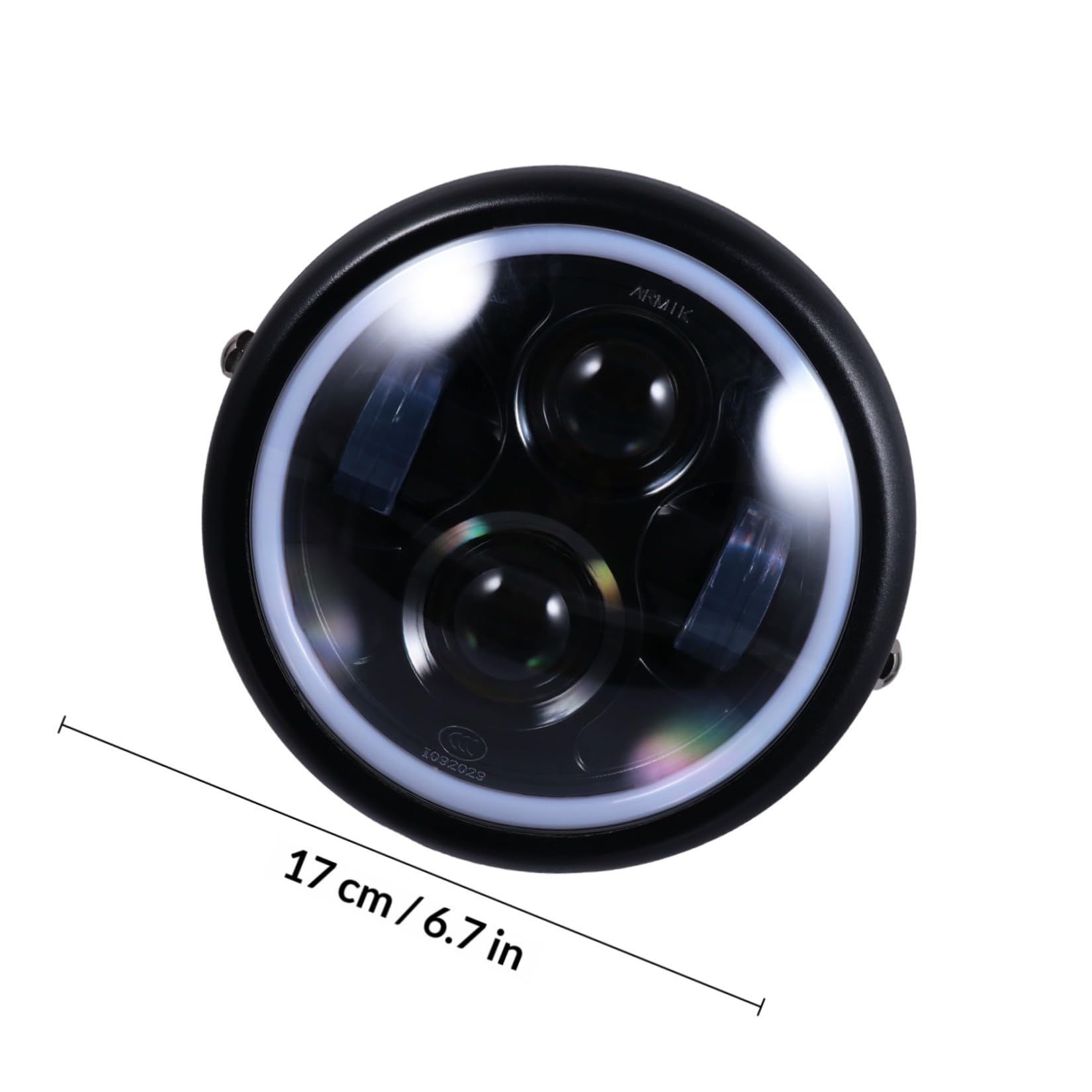Faro Anteriore LED per Moto 35w 12v Nero in Acciaio Inossidabile e Vetro, per Guida Notturna Sicura in Condizioni Ghiacciate