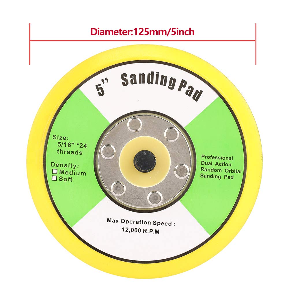 Polishing Pads Sanding Drill Attachment with M8 Thread Sanding Polishing Backing Pad Drill Sander Attachment for Orbital Sander Buffer Polisher (5 Inch)