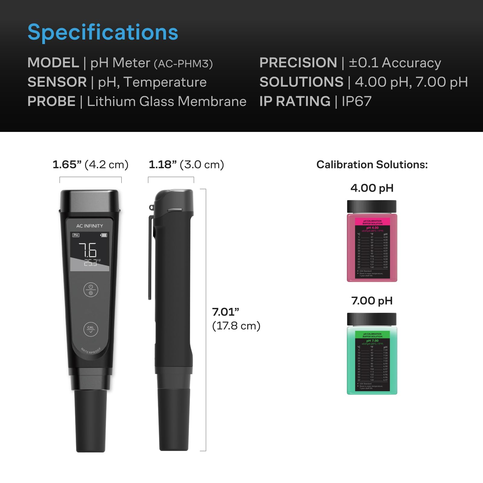 AC Infinity pH Meter Kit - Hydroponics & Water -5 AC Infinity pH Meter Kit - Hydroponics & Water -5