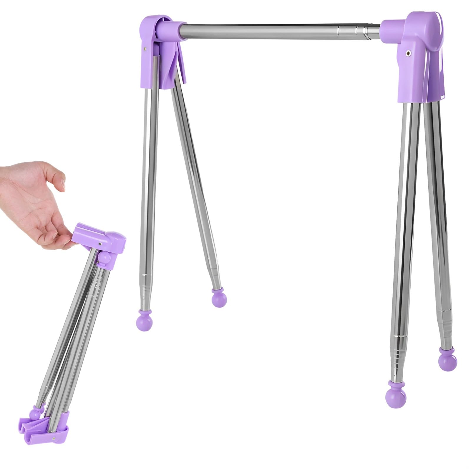 Appendiabiti da viaggio pieghevole, in acciaio inox, regolabile, design compatto e leggero per un facile trasporto, ideale per viaggiatori