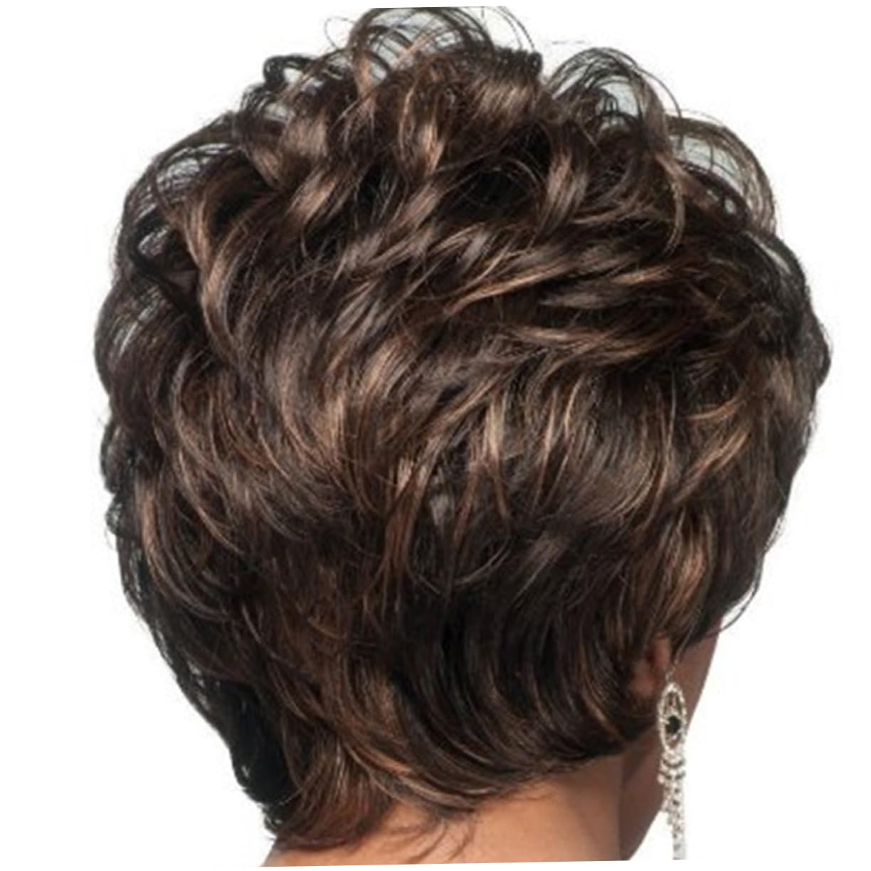 FRCOLOR 2stücke Bangs Lockige Perücke Für Frauen Kurze Lustige Haarteil Für Karneval Cosplay Und Partys Schwarz-braun Mit Natürlichem Gefühl Und Feiner Detailverarbeitung