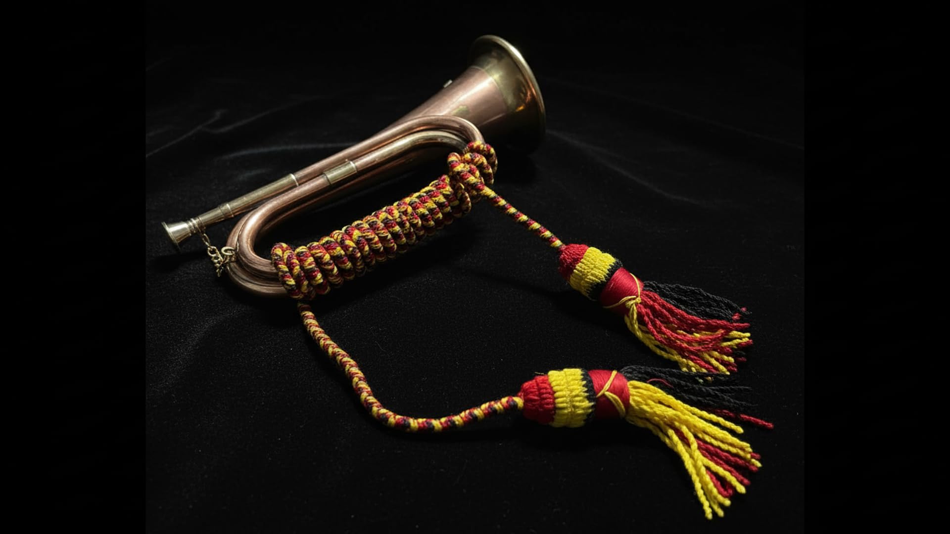 Bocina de señal de corneta de latón y cobre de 10.6 pulgadas con hermosa encuadernación de cuerda (11.75 pulgadas de largo diámetro de la bocina: 4 pulgadas)