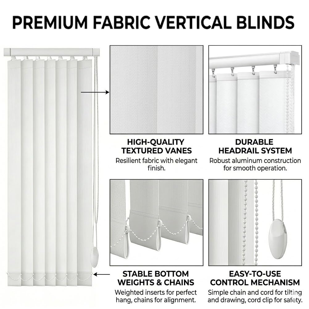 Tende Verticali A Lamelle Scorrevoli, Tende Verticale Oscurante In Tessuto Per Isolamento Termico E Privacy, Veneziane Da Per Interno Per Camera Soggiorno E Porta(W80cm*H140cm)