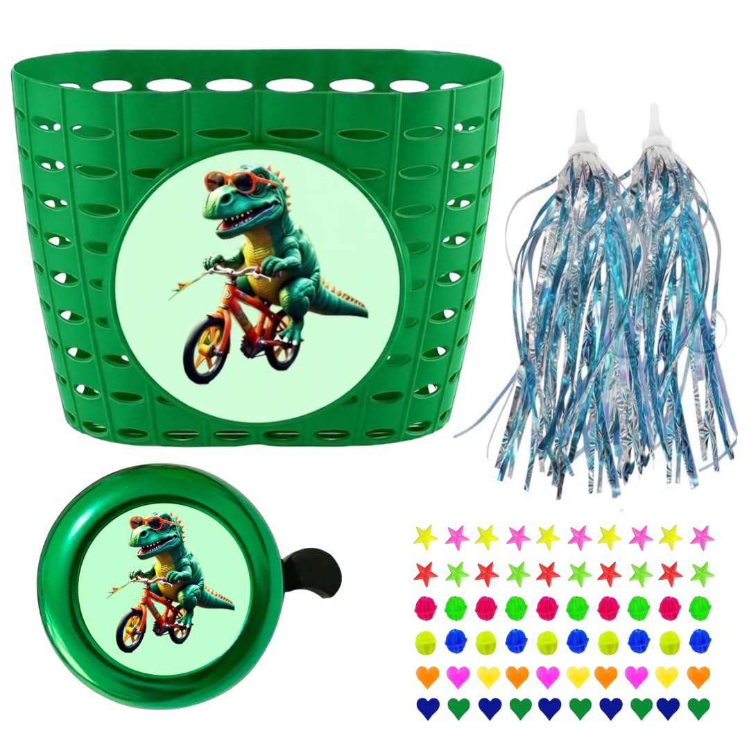 Kids Bike Basket Set - Unicorn & Dino Themes -16 Kids Bike Basket Set - Unicorn & Dino Themes -16
