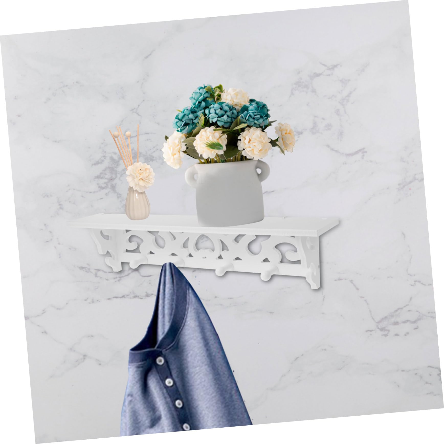 ULDIGI 1Pc Hollow Out Style Wall Shelf Creative Storage Rack for Home Decoration Space Saving Design for Living Room Nursery Use Versatile Wall Hanging