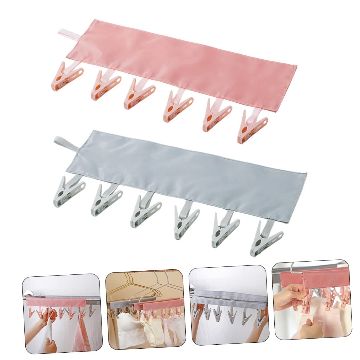 6 Wäscheklammern, 2 Stück, Mehrzweck-Unterwäsche und Clip mit Hosen, Haushaltsständer für den Außenbereich, Handschuhe, BHS, Faltbare Schals, Pin-Aufhänger, zum Befestigen von Wäsc