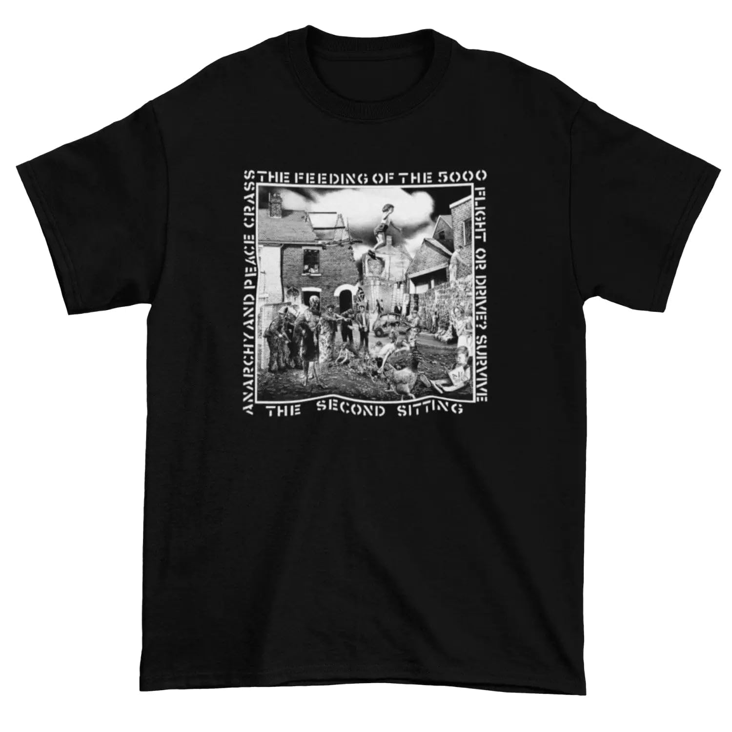 Tribal T-Shirts Men's Black Crass Feeding The 5000 T Shirt - Punk Rock Anarchist Xl
