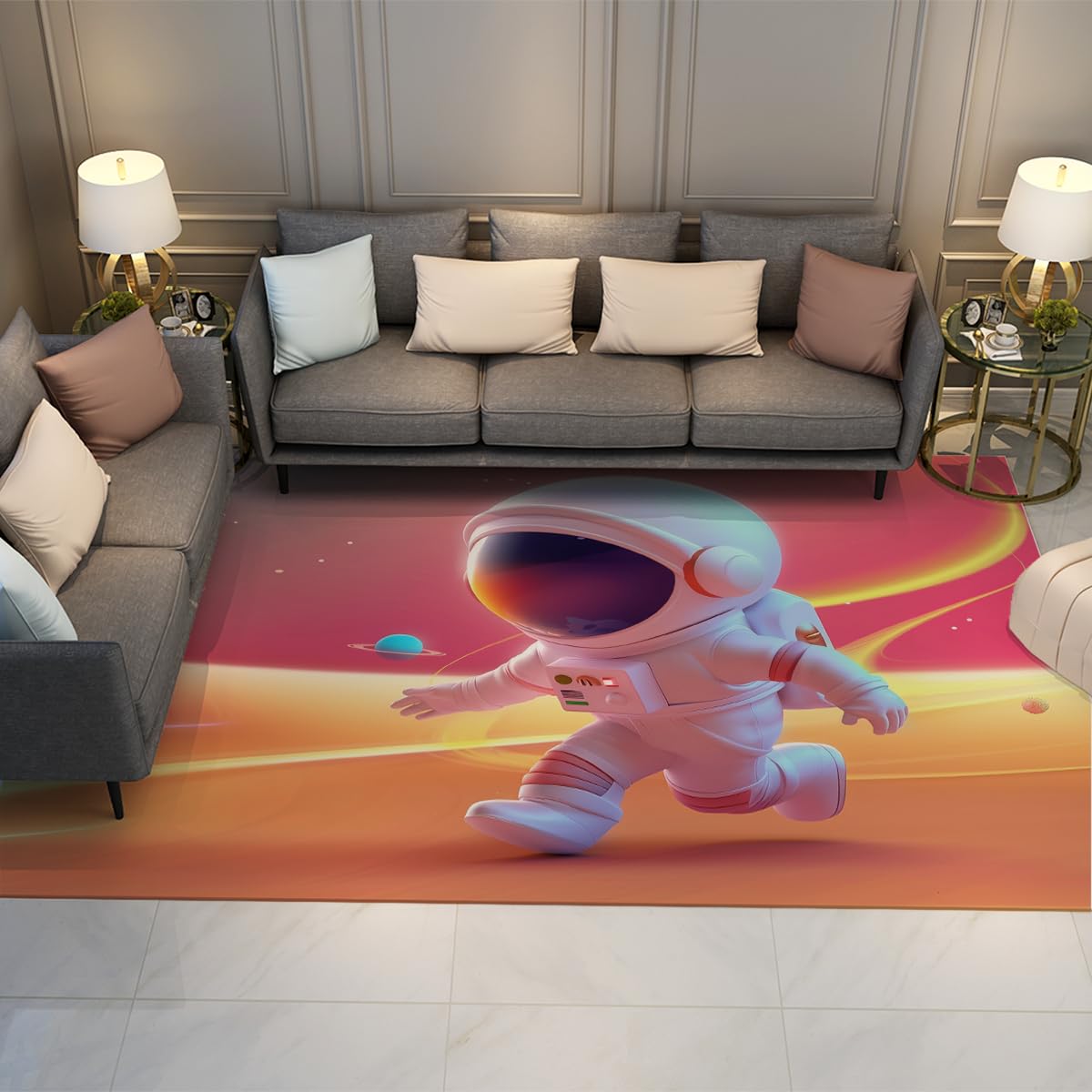 Tapis chambre garçon univers fantastique pour créer un coin jeu dans le salon