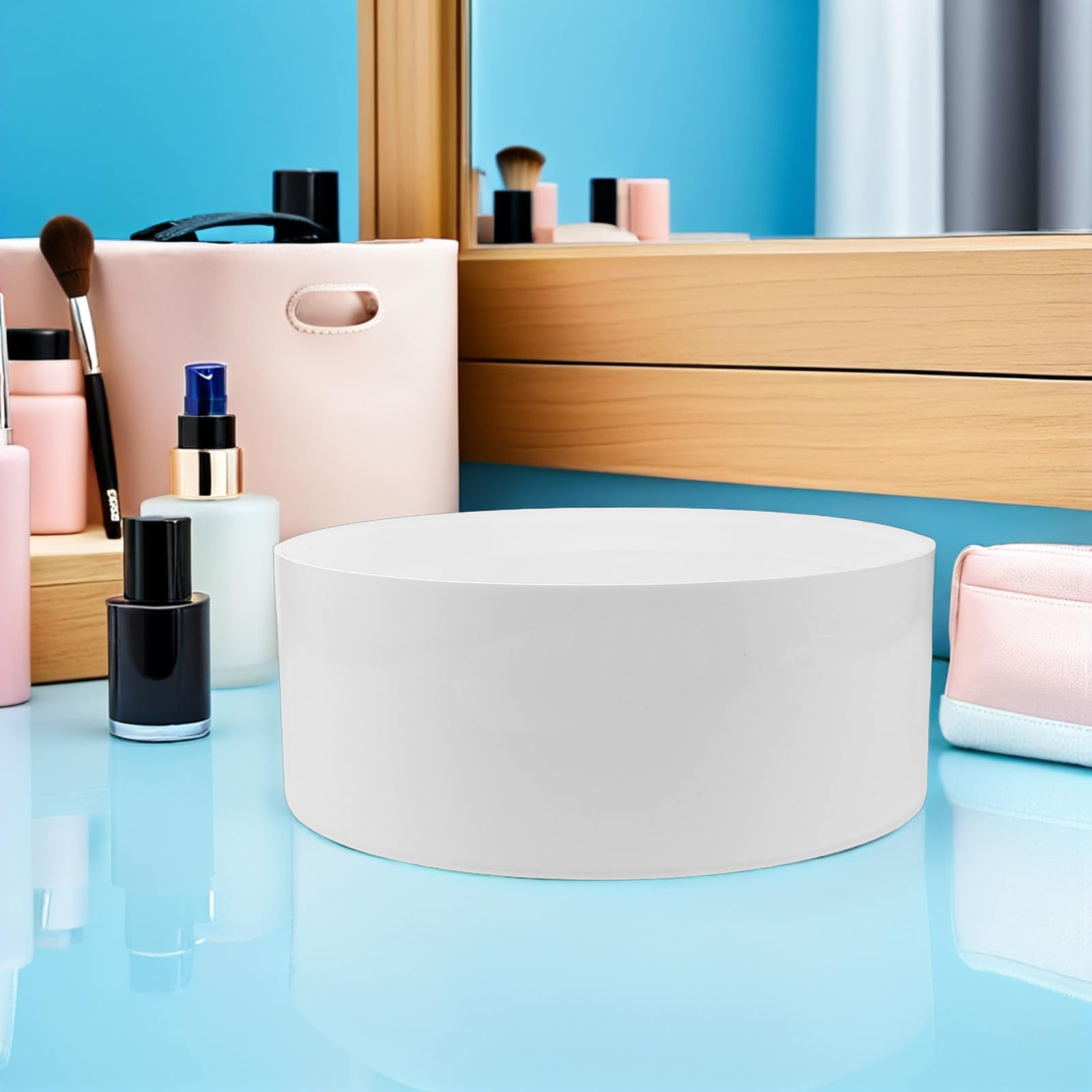 Acrylständer für Parfüm, 3 Stück, rund, vielseitige Größen, elegantes Design, leicht zu reinigen, für Display und Lagerung, weiß