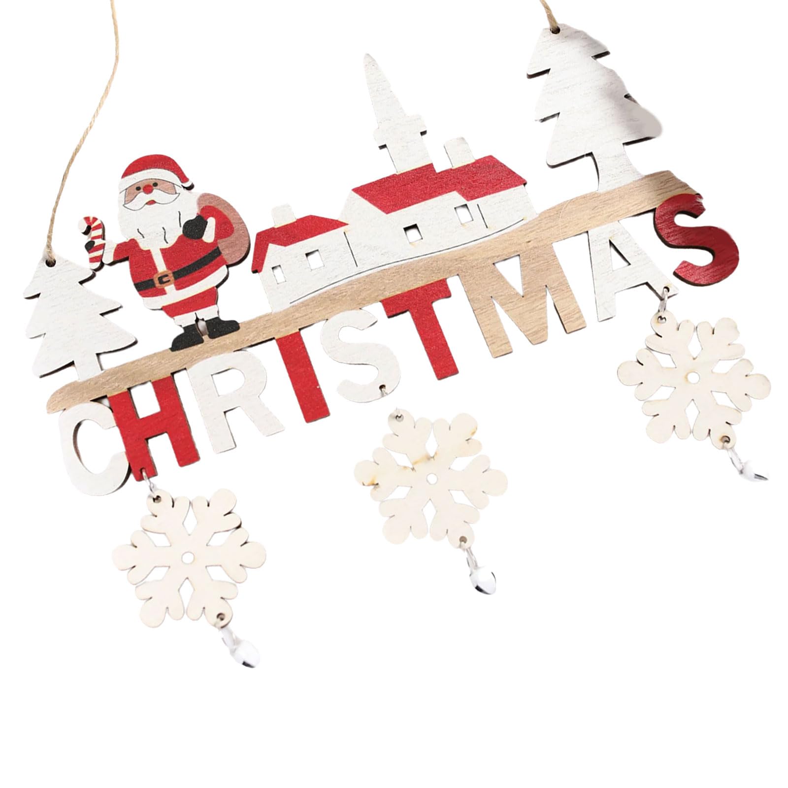 Tsophreniq Multipurpose Sturdy Wood Glittered Christmas Baubles Shatterproof Tree Decorations Home Accessory Decoration Festival Holiday Hanging Charm