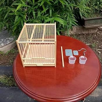 Amazon.co.jp: 鳥籠 竹製の小さな鳥かご お出かけ バードケージ