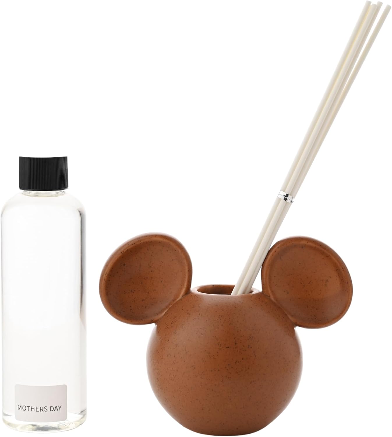 Disney - Mickey Mouse Terracotta Vessel Fragranced Scented Diffuser With Fragrance - Peach & Sandalwood - Officially Licensed Disney Product - H: 9 x W: 14cm.