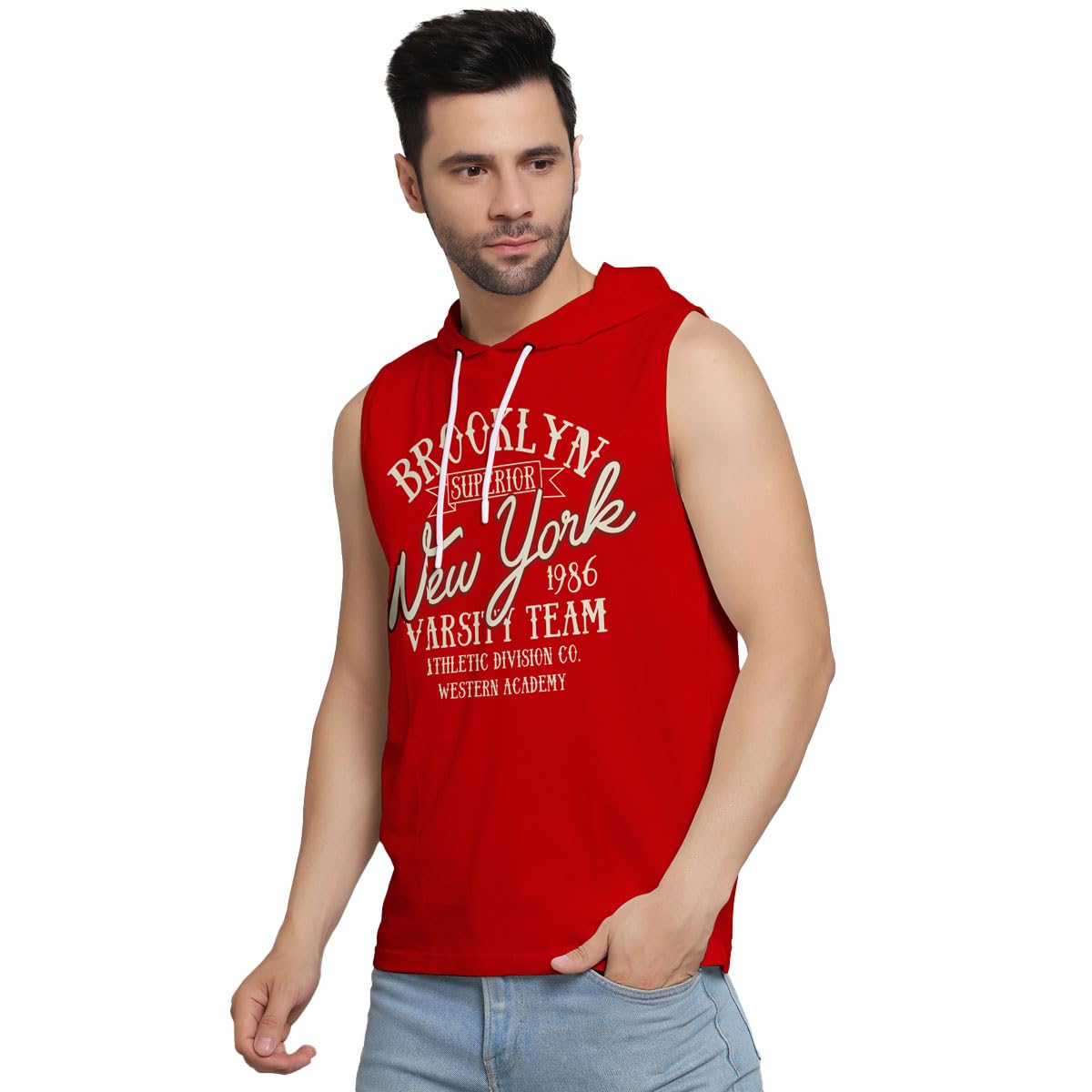 Mens Wear Varsity Team Sleeveless Fabric 100% Cotton for Sports wear & Gym wear Printrd Sando_(JXR-TEE08)-image-4