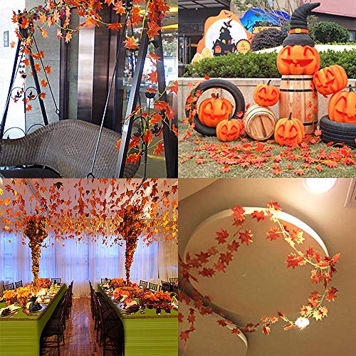 Kalolary 90 Feet 12 Strands Artificial Fall Maple Leaves Garland Autumn Fake Leaf Vine Garland Hanging Plant For Home Garden Easter Thanksgiving Indoor Outdoor Decor #TOP3