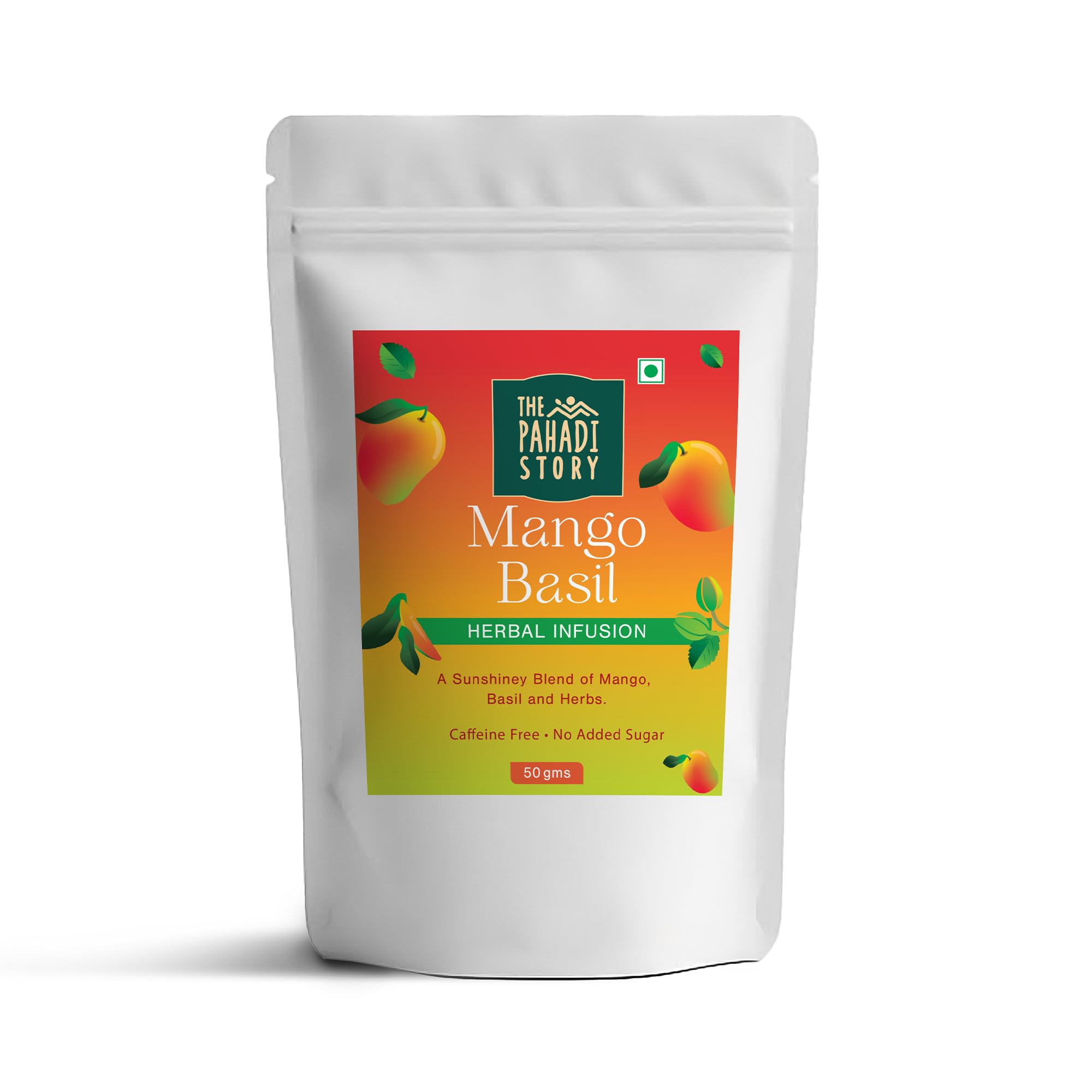 The Pahadi Story Mango Basil Herbal Tea – Natural Caffeine-Free Tea with Mango Bits & Lemon Basil (50g)-picture-12