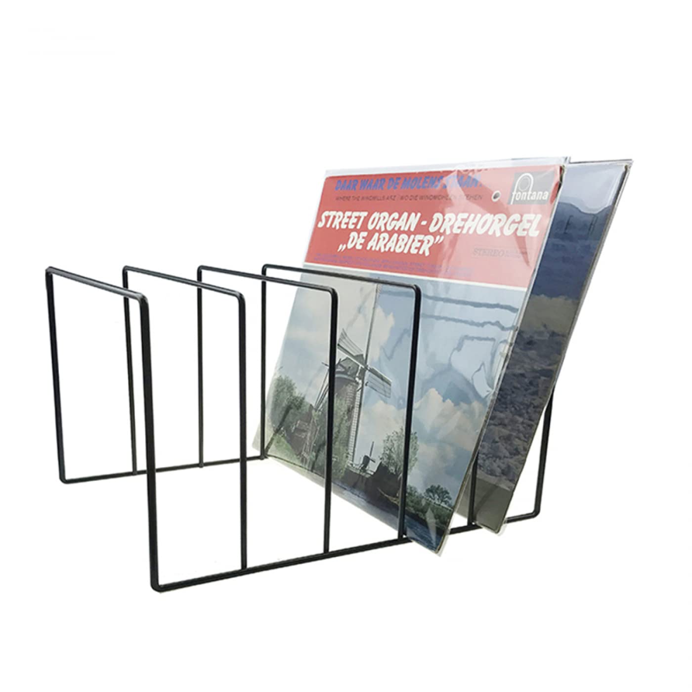 VDD Rack de stockage design vinyle LP rack de disques pour 50 à 60 LPs vinyles de 12 pouces noir