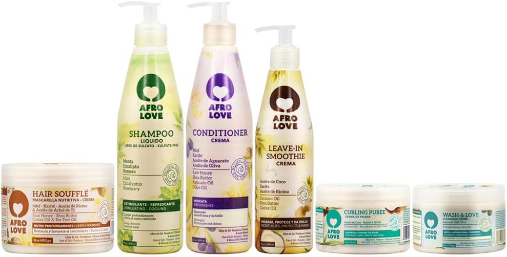 Afro LoveAll in One Combo (Shampoo & Conditioner & Souffle & Leave-in & Puree & Crème)