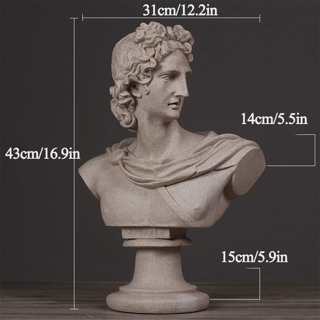 Amazon.co.jp: 置物、オブジェ、アポロ像バスト、ギリシャの像の頭