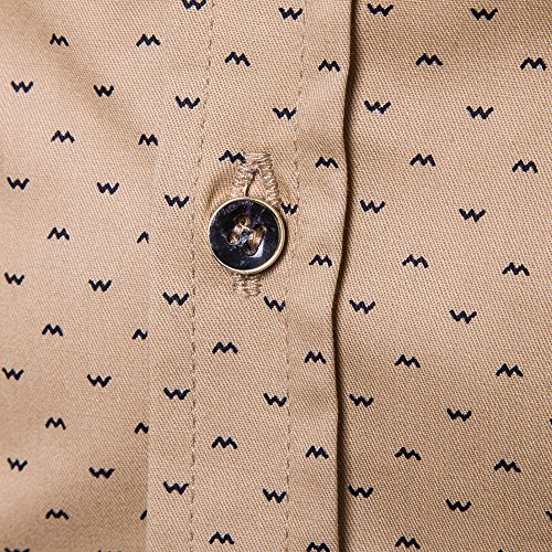Muse Fath MF5207-15 Men’S Printed Dress Shirt-Cotton Casual Long Sleeve Shirt-Button Down Wedding Dress Shirt-White-M thumb #3