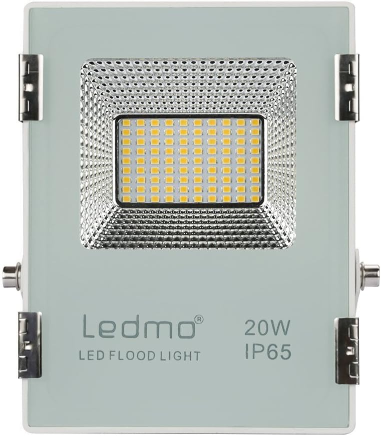 LEDMO LED Flood Light, 20W led Flood Lights Outdoor Warm White 2700K, Super Bright, Waterproof IP65, Outdoor Security Lights