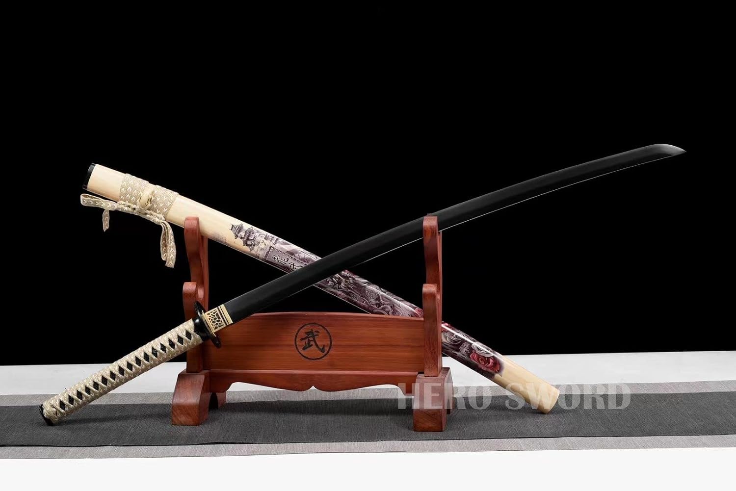 Traditional Heat/Clay Tempered Hand Forged Katana Real Spring Steel/Damascus Steel/1095/T10 High Carbon Steel Sharp Full Tang Sword Authentic Japanese Samurai Sword