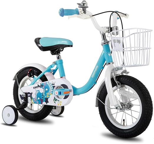 JOYSTAR Flower Girls Bike for Toddlers and Kids Ages 2-7 Year Old, 12 14 16 Inch Kids Bike with Training Wheels, Dual Handbrake and Basket, Toddler Girl Bicycle