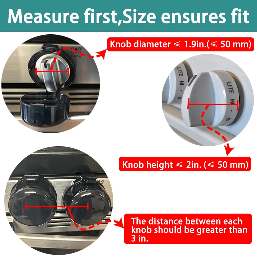 Stove Knob Safety Covers & Gas Stove Knob Locks Childproof Oven Lock 5 Pack | Heat-Resistant ABS Stove Locks Child Safety/pet Safety Fit Knob Covers