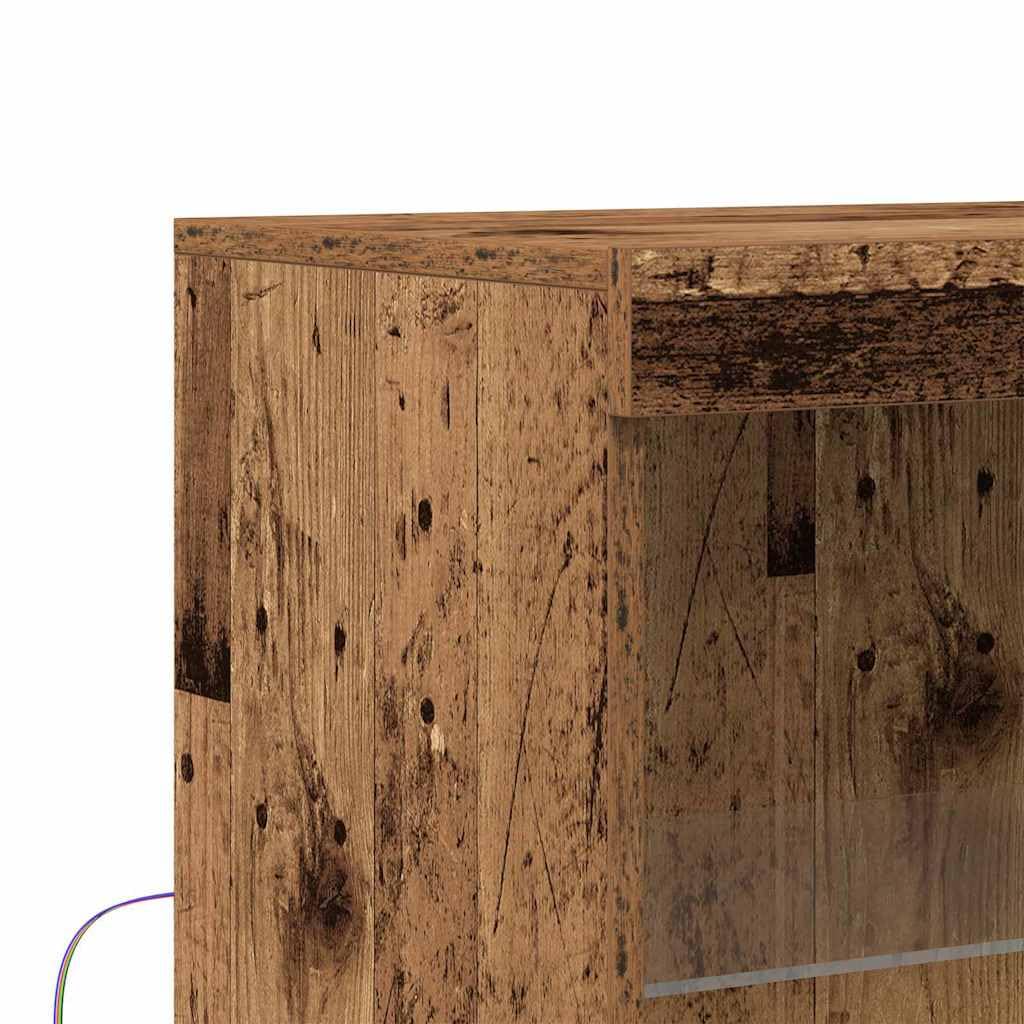 vidaXL Madia LED Marrone 60 x 37 x 100 cm Legno multistrato, Sideboard elegante, mobile moderno rettangolare con luci LED, ampio spazio multi-comparto per la sala da pranzo