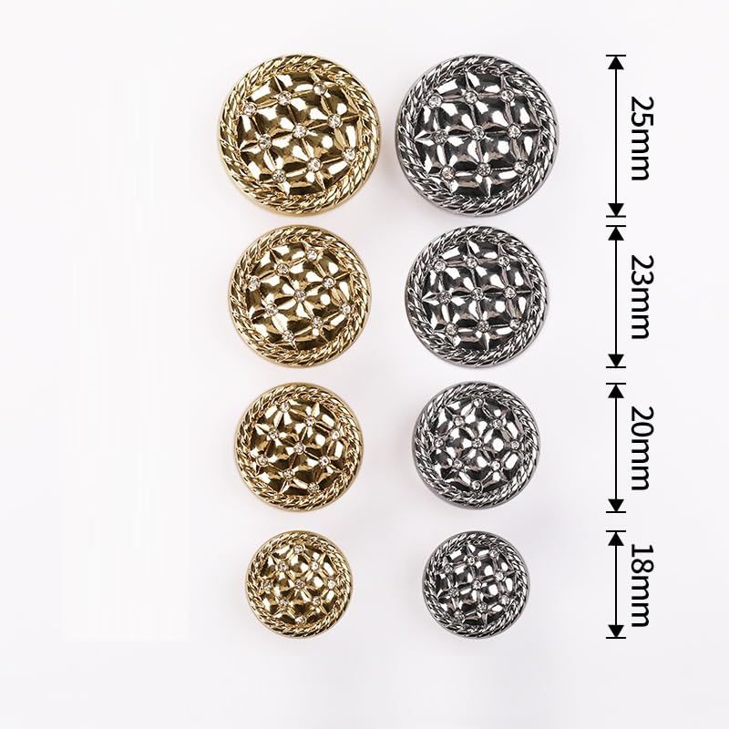 botón, 20 piezas, moda for ropa, cárdigans, abrigos(Light Gold,20 mm)